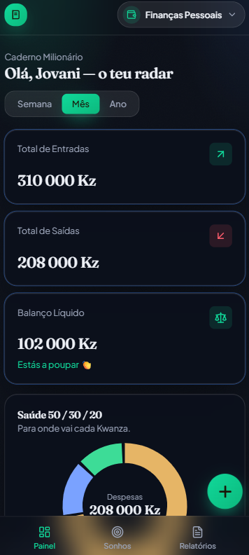 Caderno Milionário — finanças pessoais