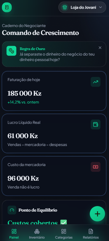 Caderno do Negociante — dashboard